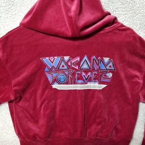 Marvel Women's Hoodie Zip-Up Long Sleeve Wakanda Forever -‎ Berry Red, Juniors M